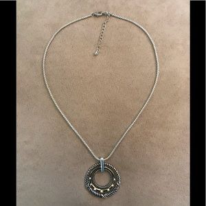 Gold/Silver X Circle Pendant Necklace